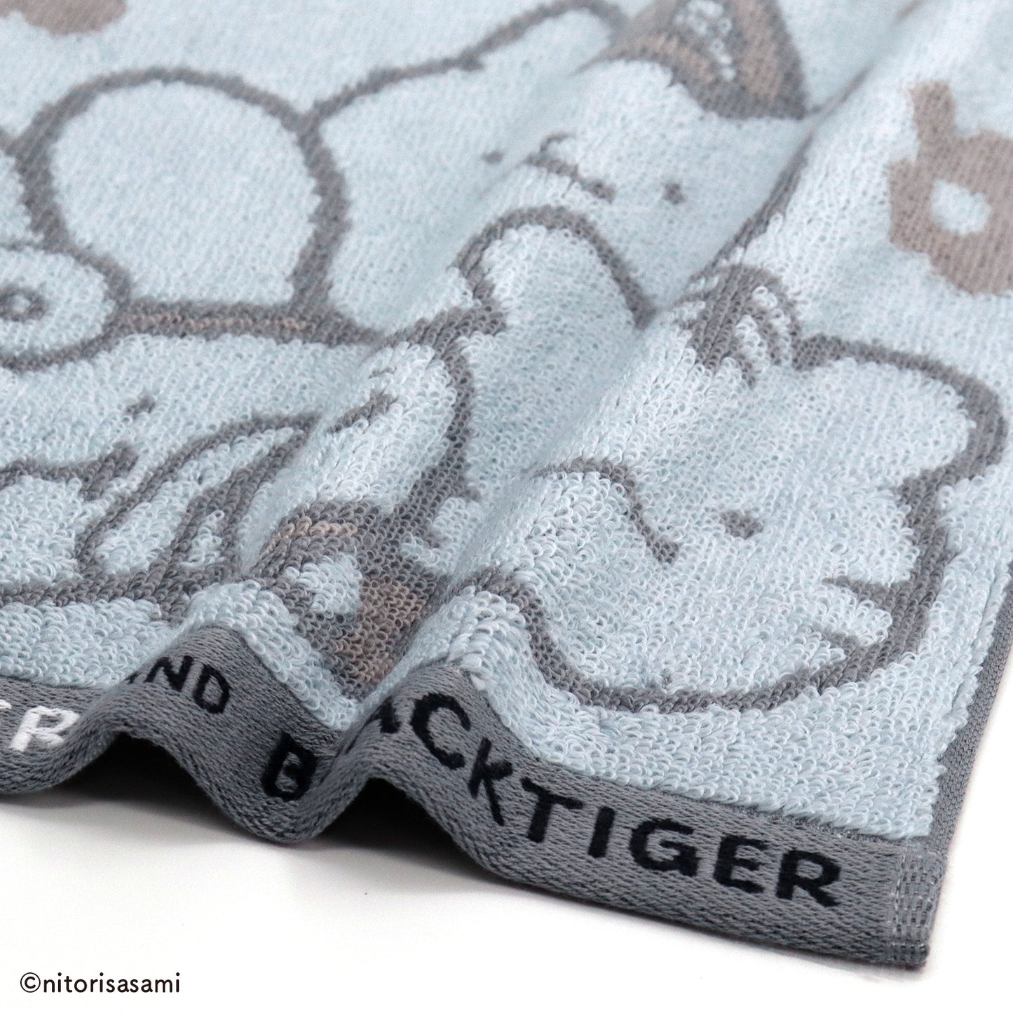 White Tiger and Black Tiger Towel handkerchief (blue)