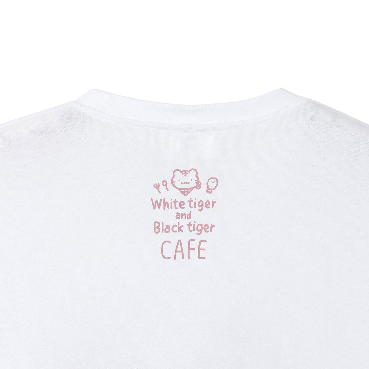 ホワイトタイガーとブラックタイガーカフェ 長袖Tシャツ メインビジュアル ホワイト