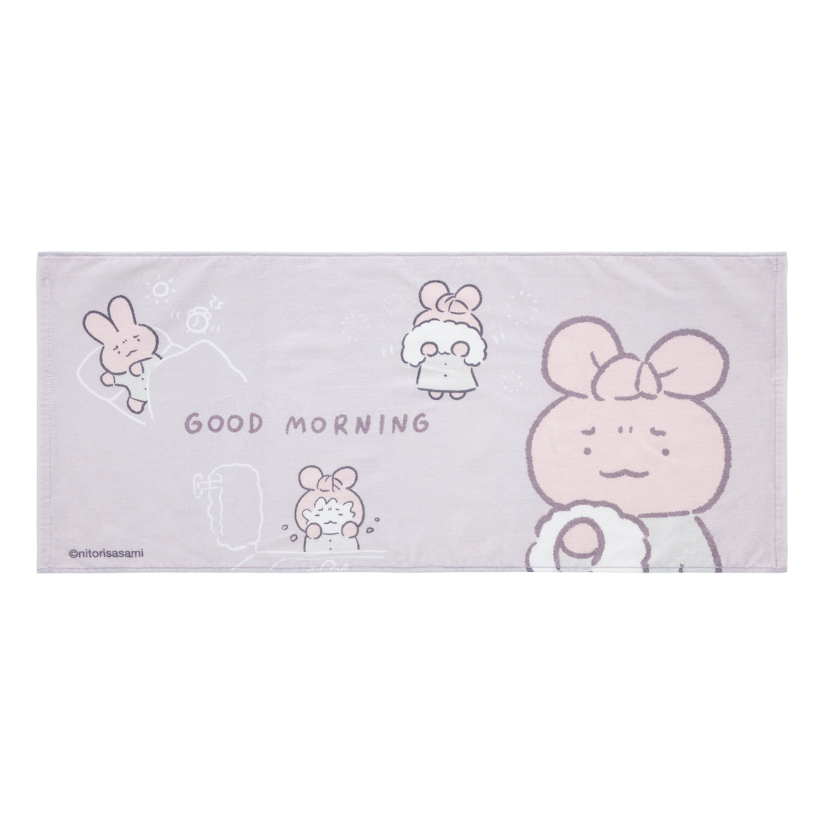 ホワイトタイガーとブラックタイガー やわらかフェイスタオル（うさぎ