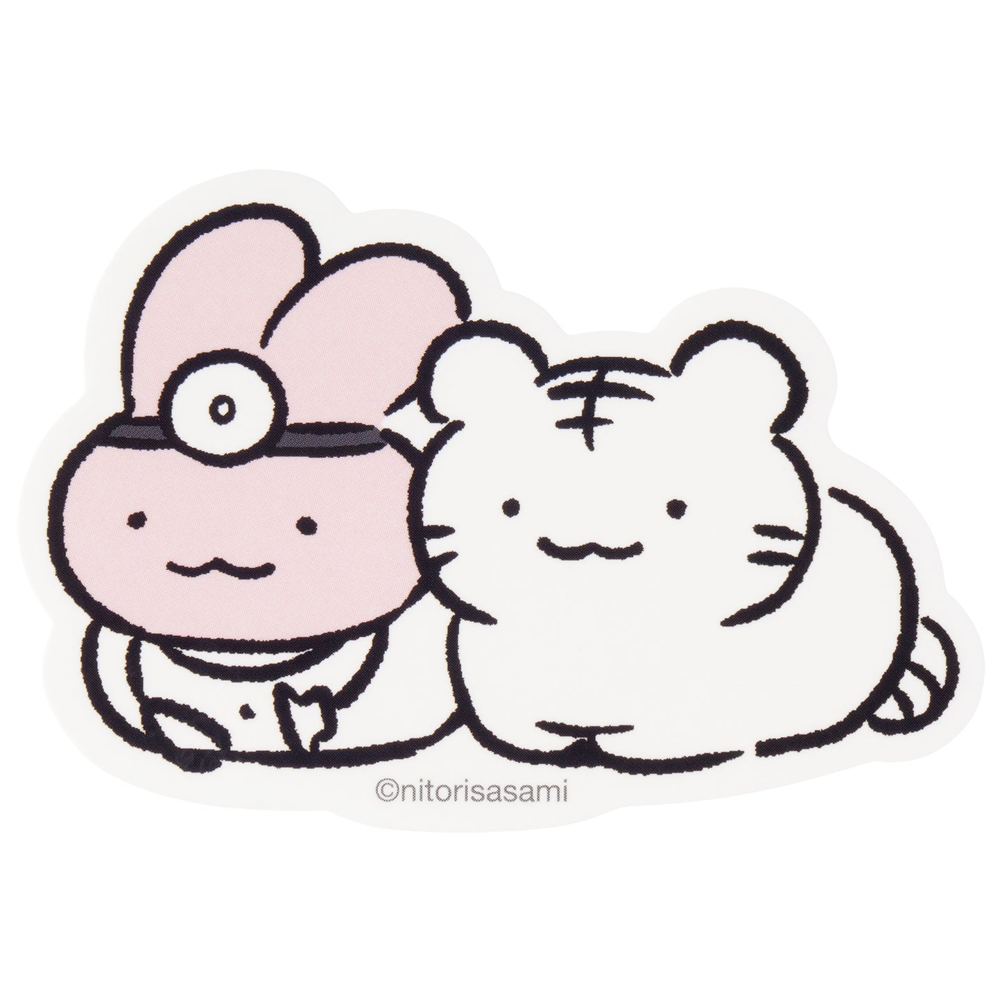 White Tiger and Black Tiger Size that can be attached to a smartphoneSticker(Kobako Zwari)