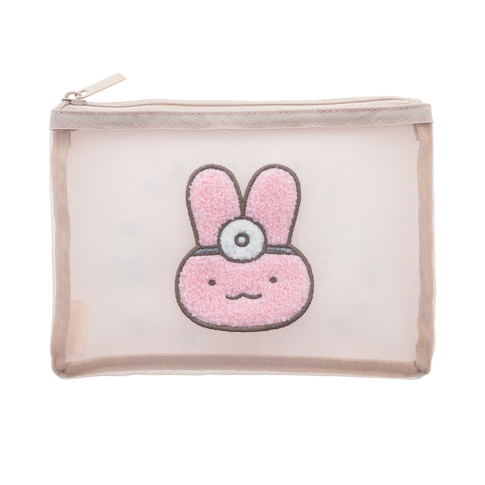 ホワイトタイガーとブラックタイガー サガラ刺繍メッシュポーチ U