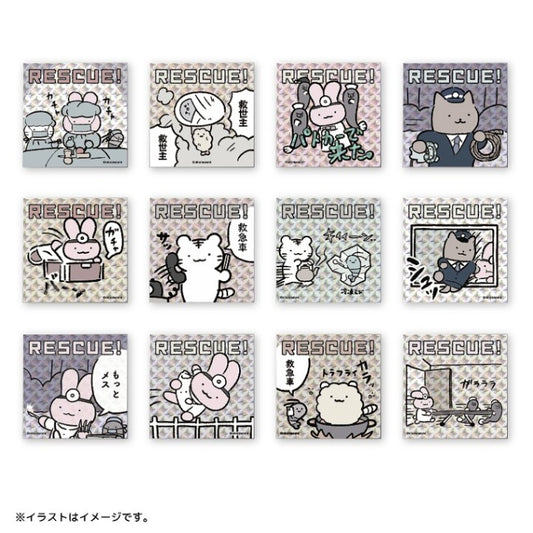White Tiger and Black Tiger Rescue scene hologram that can be attached to your smartphoneStickerCollection (12 types in total)