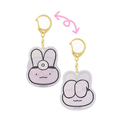 ホワイトタイガーとブラックタイガー レンチキュラーアクリルキーホルダー（うさぎ先生）