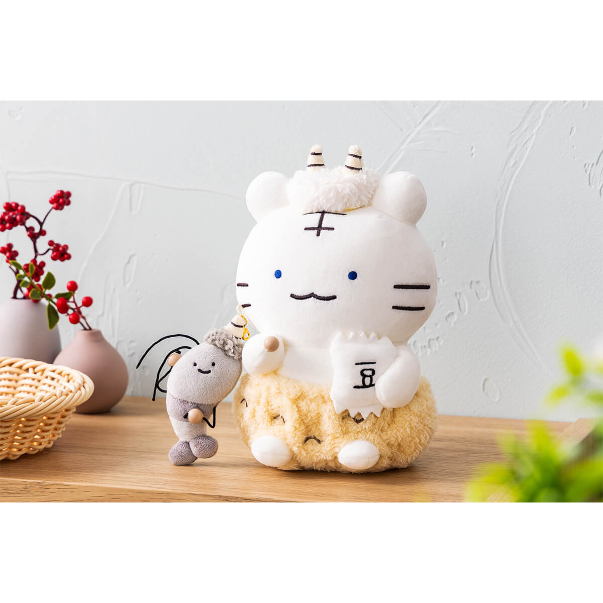 TORA-FES ホワイトタイガーとブラックタイガー 12点セット ホワイトタイガーとブラックタイガー 豆まきなぬいぐるみセット