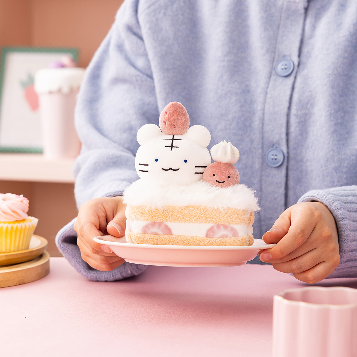 ホワイトタイガーとブラックタイガーカフェ マスコット（ホワイト