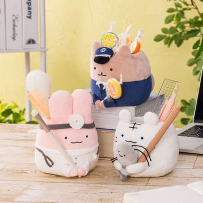 White Tiger and Black Tiger Kororin Pen Holder (Dog Policeman)