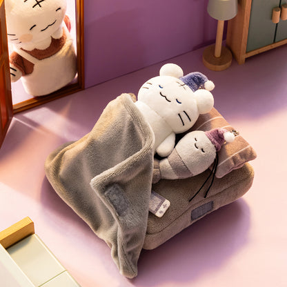White Tiger & Black Tiger Playing-Possum Mascot Set That Connects to Bed