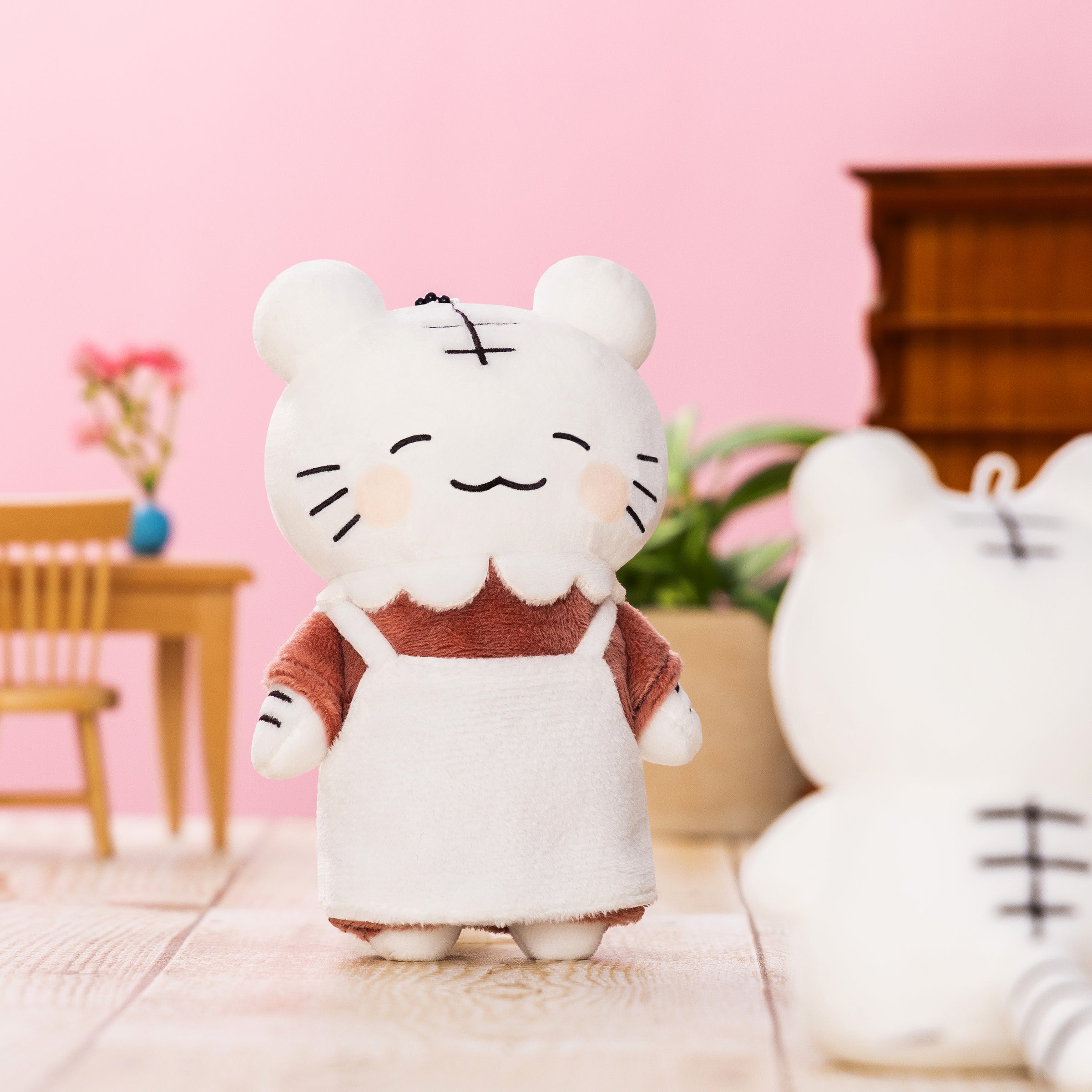 White Tiger and Black Tiger Plush Mascot Keychain (White Tiger's