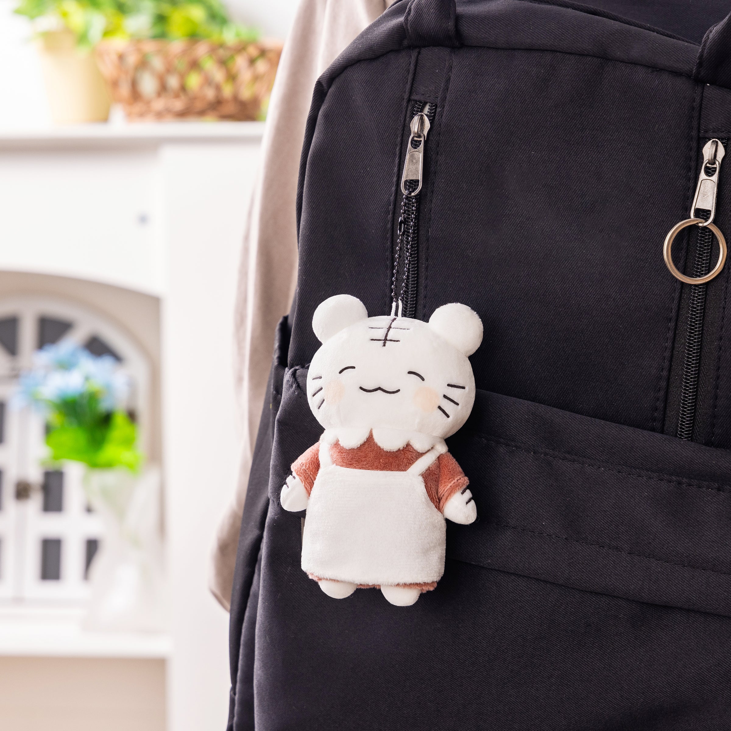 White Tiger and Black Tiger Plush Mascot Keychain (White Tiger's