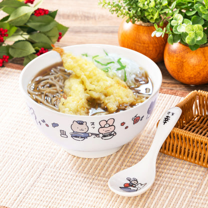 White Tiger and Black Tiger A little Japanese soba bowl & astragalus set