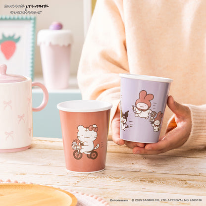 White Tiger and Black Tiger× Sanrio Characters Melamine cup that looks like a paper cup (tricycle)