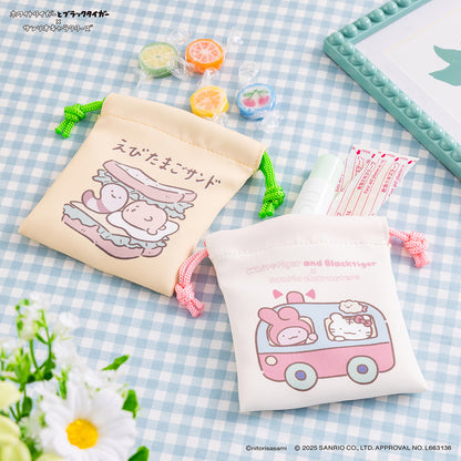 White Tiger and Black Tiger× Sanrio Characters 2 piece set mini drawstring bag