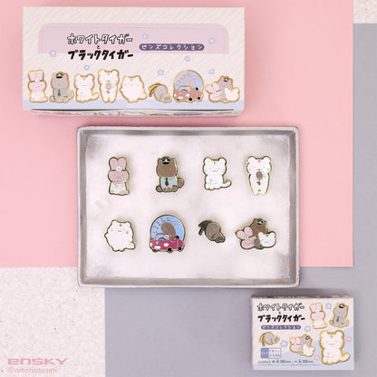 ホワイトタイガーとブラックタイガー ピンズコレクション（全8種）1BOX8個入