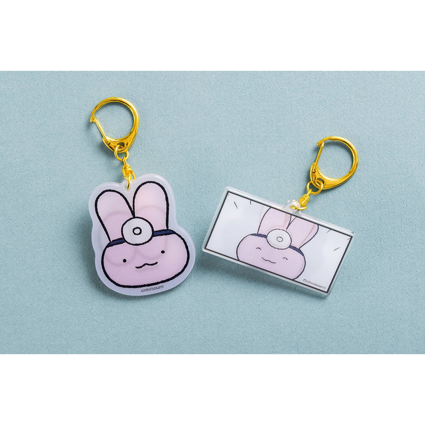 ホワイトタイガーとブラックタイガー レンチキュラーアクリルキーホルダー（うさぎ先生）
