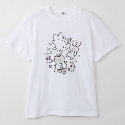 White Tiger and Black Tiger T-shirt all together white