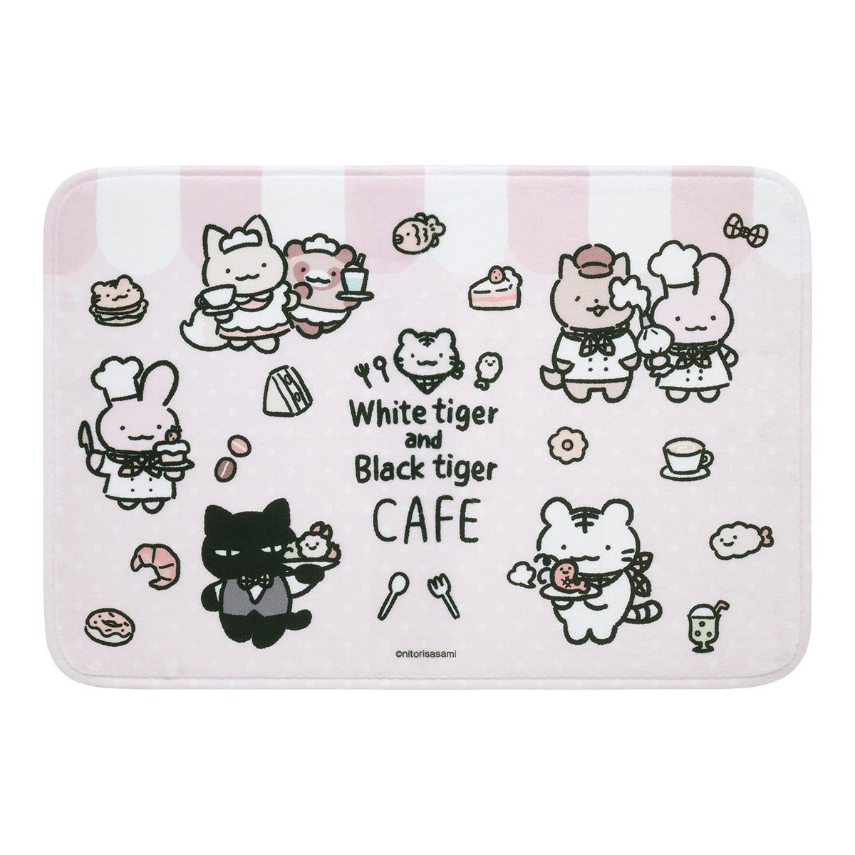 ホワイトタイガーとブラックタイガーカフェ フロアマット