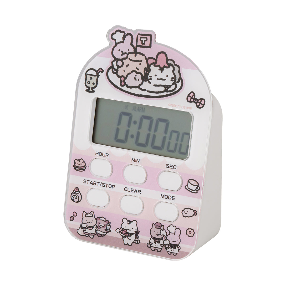 White Tiger and Black TigerCafe timer clock (pink)