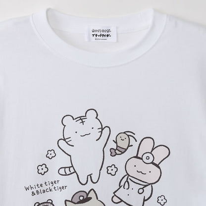 White Tiger and Black Tiger T-shirt all together white