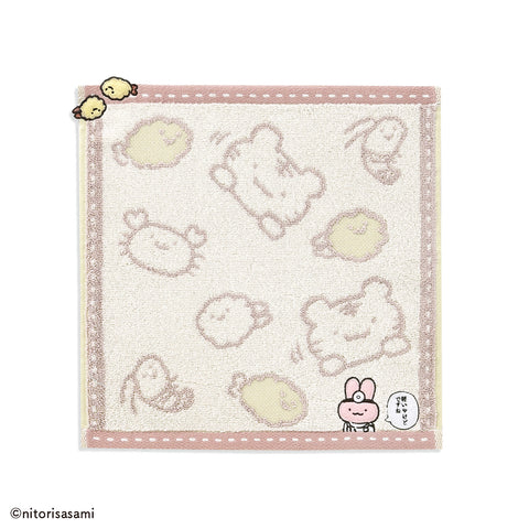 ホワイトタイガーとブラックタイガー カニ爪フライとえびフライ タオル