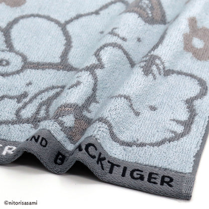 White Tiger and Black Tiger Towel handkerchief (blue)