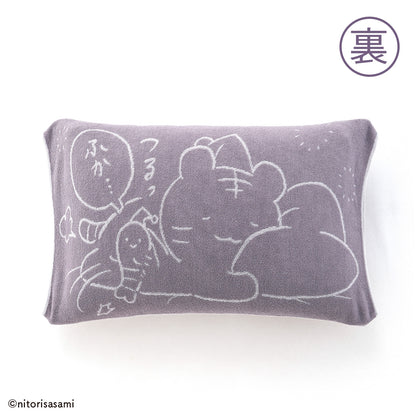 小白虎與黑虎蝦 彈力枕套（滑滑軟軟…）灰色