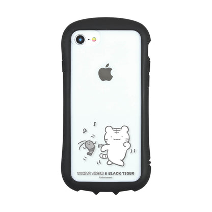 ホワイトタイガーとブラックタイガー iPhone SE（第3世代／第2世代）／8／7／6s／6対応ハイブリッドクリアケース（ホワイトタイガーとブラックタイガー）