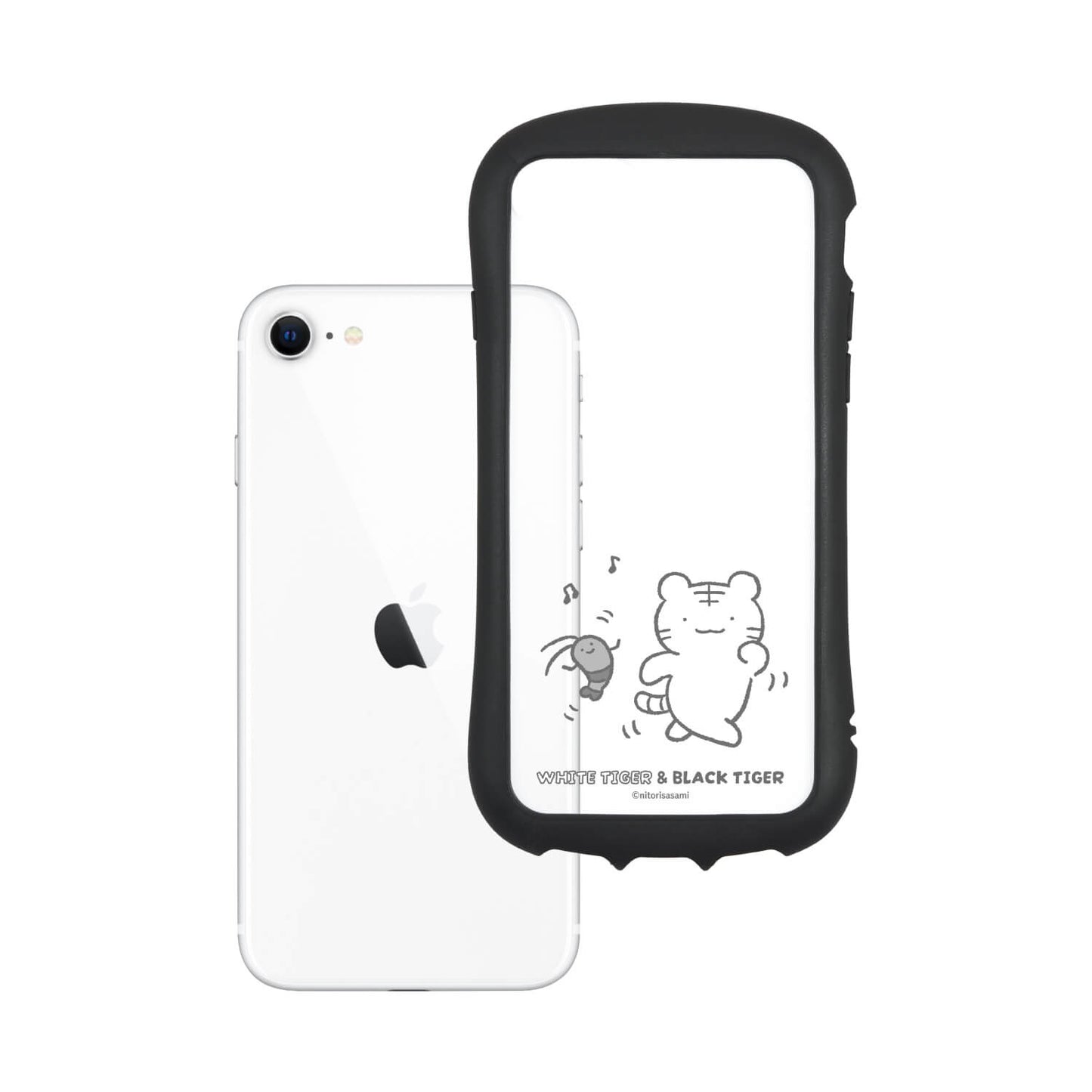 ホワイトタイガーとブラックタイガー iPhone SE（第3世代／第2世代）／8／7／6s／6対応ハイブリッドクリアケース（ホワイトタイガーとブラックタイガー）