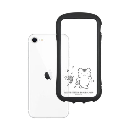 ホワイトタイガーとブラックタイガー iPhone SE（第3世代／第2世代）／8／7／6s／6対応ハイブリッドクリアケース（ホワイトタイガーとブラックタイガー）