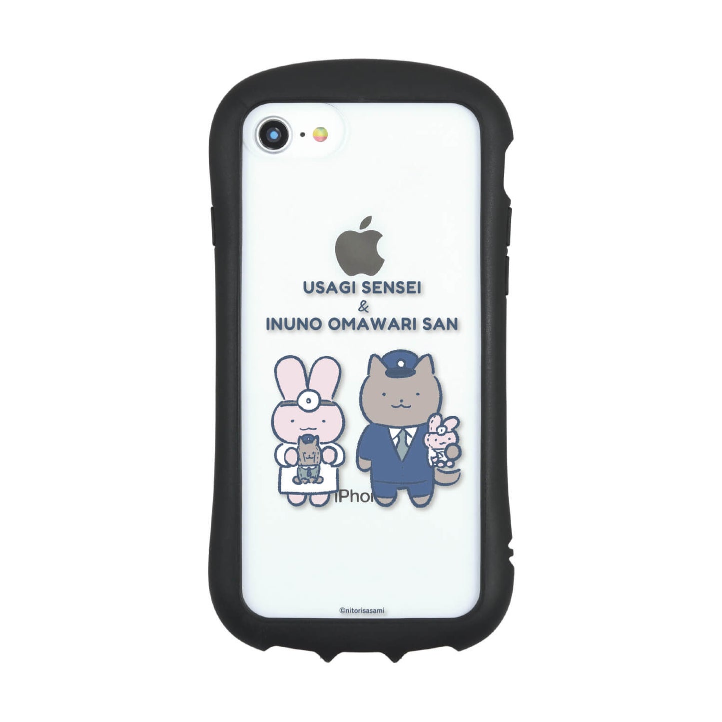 ホワイトタイガーとブラックタイガー iPhone SE（第3世代／第2世代）／8／7／6s／6対応ハイブリッドクリアケース（うさぎ先生と犬のおまわりさん）