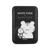 ホワイトタイガーとブラックタイガー MagSafe対応カードウォレット（ブラック）