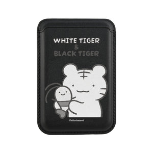 ホワイトタイガーとブラックタイガー MagSafe対応カードウォレット（ブラック）