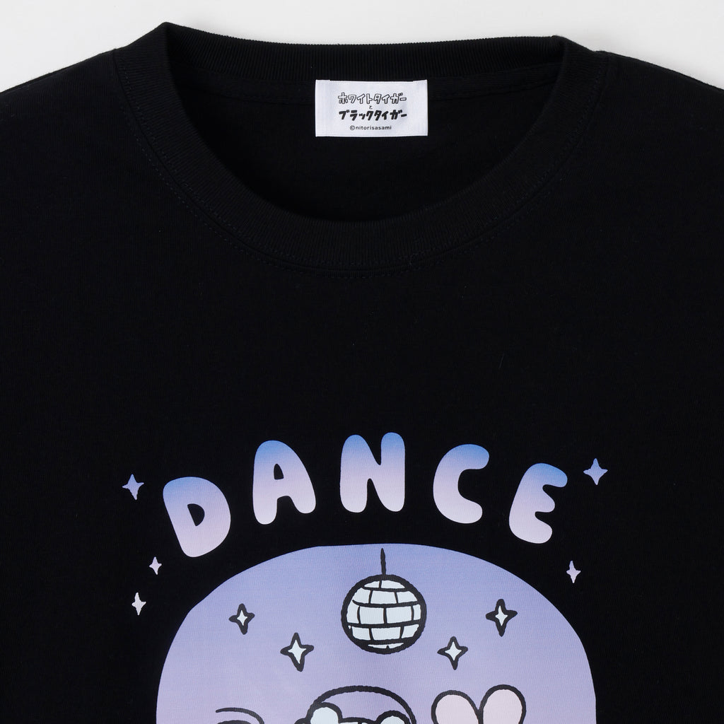 ホワイトタイガーとブラックタイガー Tシャツ DANCE ブラック