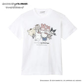 ホワイトタイガーとブラックタイガー×サンリオキャラクターズ Tシャツ みんな ホワイト
