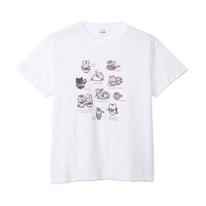 ホワイトタイガーとブラックタイガーカフェ Tシャツ ラインナップ ホワイト