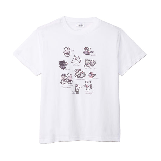 ホワイトタイガーとブラックタイガーカフェ Tシャツ ラインナップ ホワイト