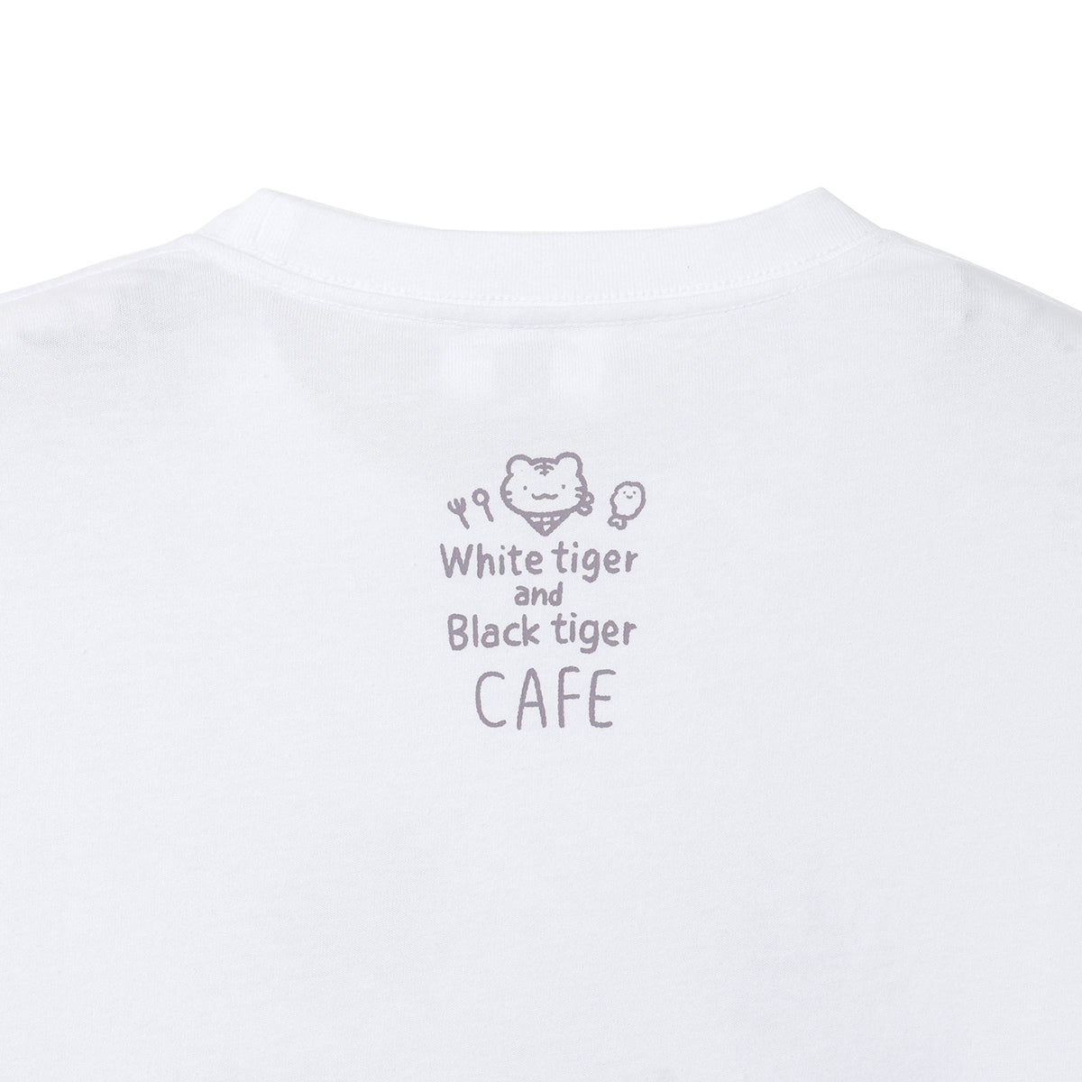 ホワイトタイガーとブラックタイガーカフェ Tシャツ ラインナップ ホワイト