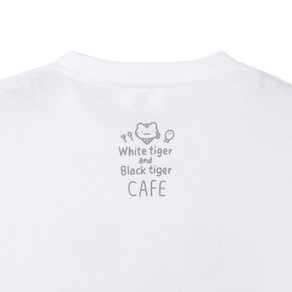 ホワイトタイガーとブラックタイガーカフェ Tシャツ ラインナップ ホワイト