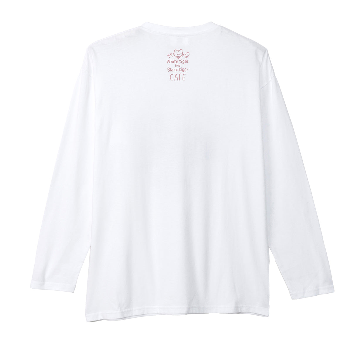 ホワイトタイガーとブラックタイガーカフェ 長袖Tシャツ メインビジュアル ホワイト