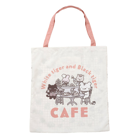 ホワイトタイガーとブラックタイガーカフェ エコバッグ メイン