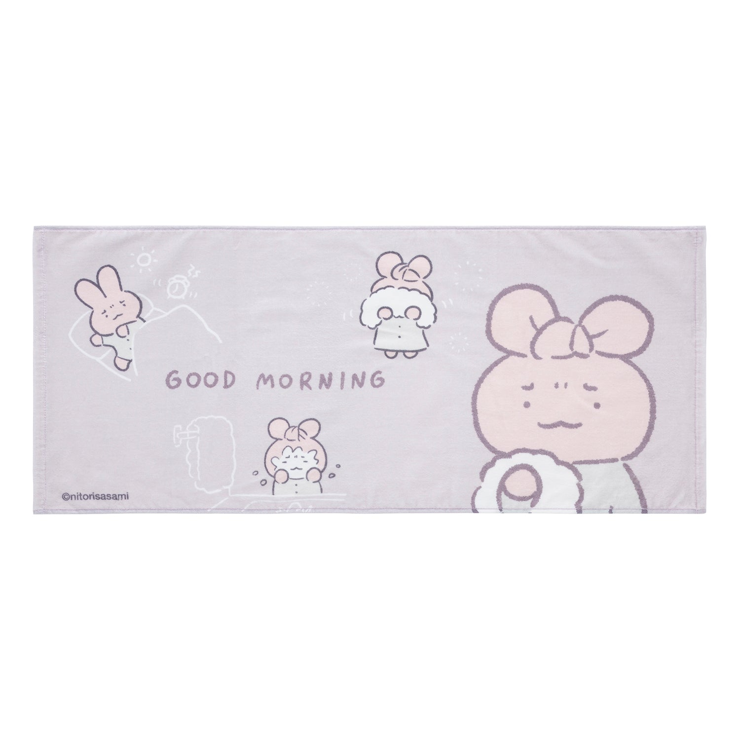 ホワイトタイガーとブラックタイガー やわらかフェイスタオル（うさぎ