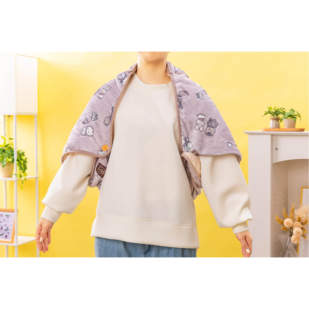 ホワイトタイガーとブラックタイガー あったか収納ポケット付き3WAY