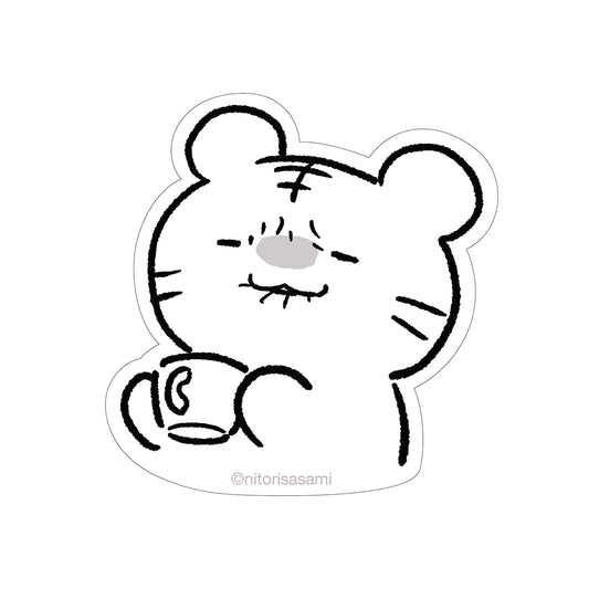White Tiger and Black Tiger Sticker for Smartphones (Bitter Face)