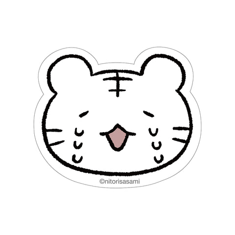 ホワイトタイガーとブラックタイガー スマホに貼れるサイズの