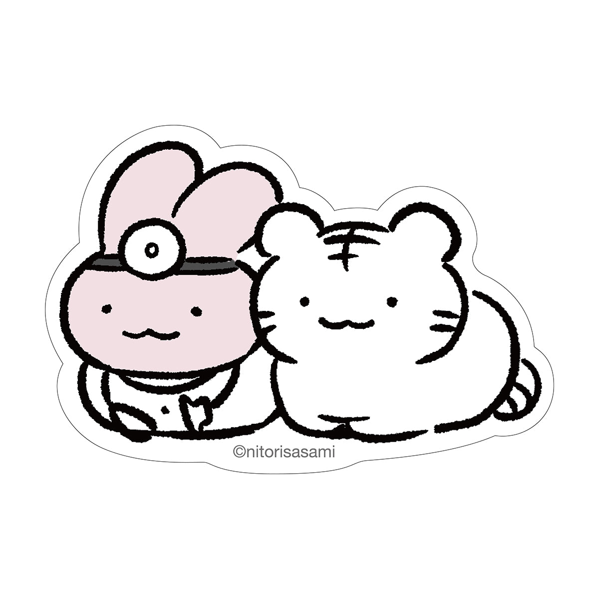 White Tiger and Black Tiger Size that can be attached to a smartphoneSticker(Kobako Zwari)