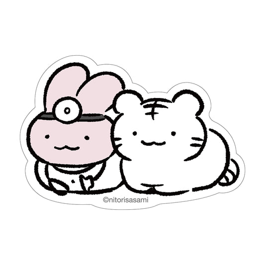 White Tiger and Black Tiger Size that can be attached to a smartphoneSticker(Kobako Zwari)