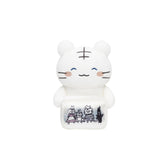 ホワイトタイガーとブラックタイガー デスクトップから見守るひっかけぬいぐるみ（ホワイトタイガー・絵）