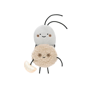 小白虎與黑虎蝦 桌面守護掛置玩偶（黑虎蝦・炸雞）