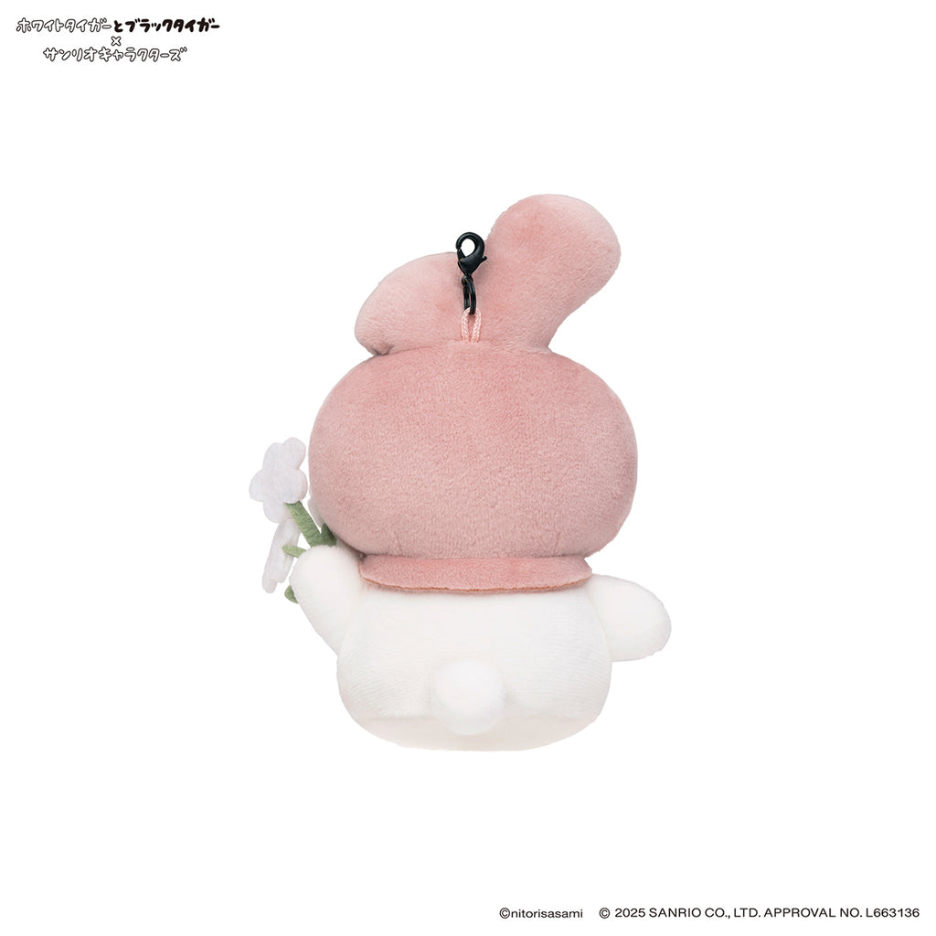 ホワイトタイガーとブラックタイガー×サンリオキャラクターズ ミニマスコットセット（うさぎ先生＆マイメロディ）