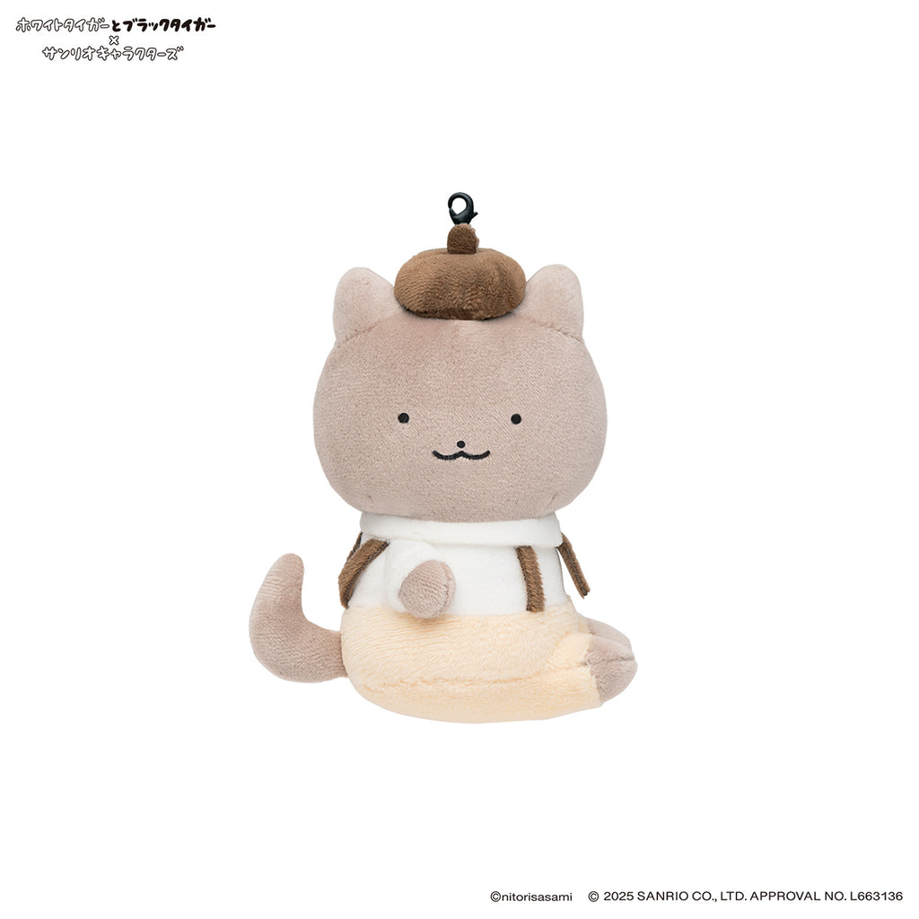 ホワイトタイガーとブラックタイガー×サンリオキャラクターズ ミニマスコットセット（犬のおまわりさん＆ポムポムプリン）