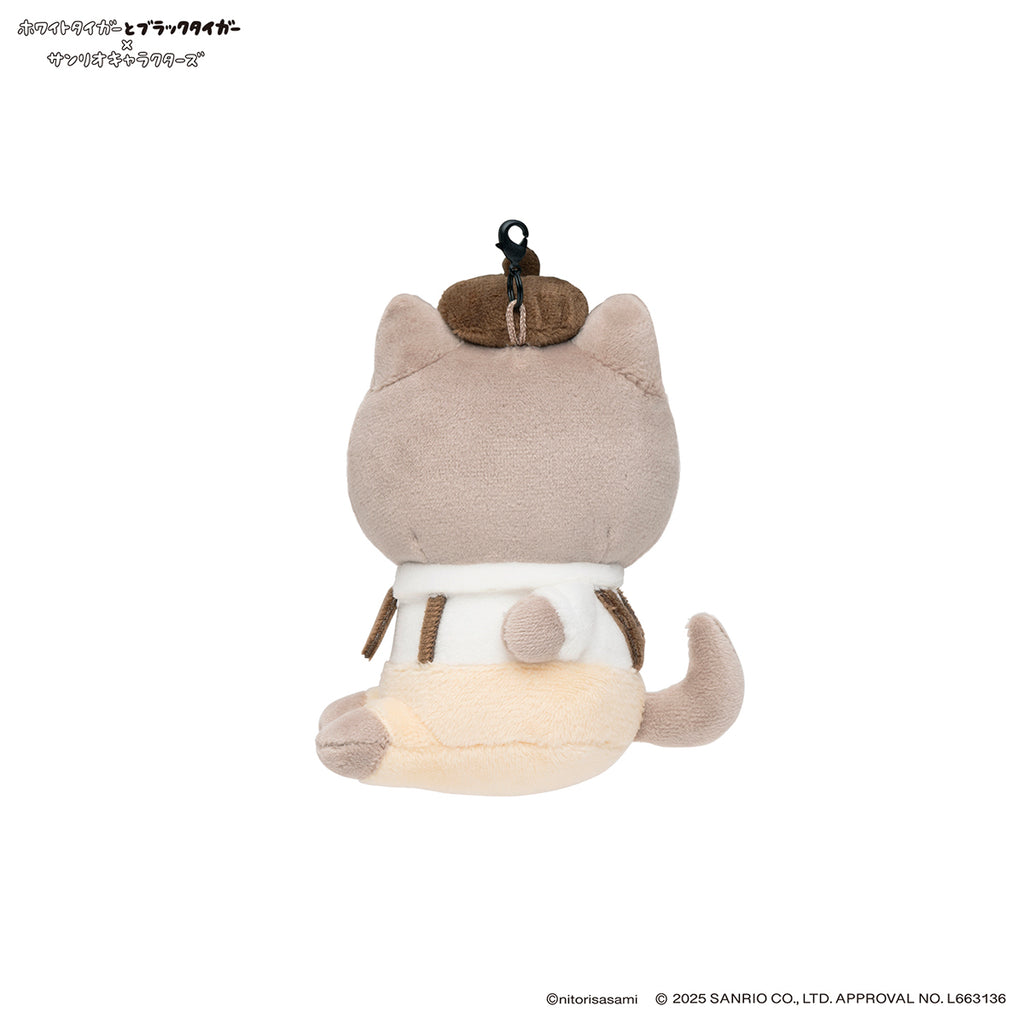 ホワイトタイガーとブラックタイガー×サンリオキャラクターズ ミニマスコットセット（犬のおまわりさん＆ポムポムプリン）